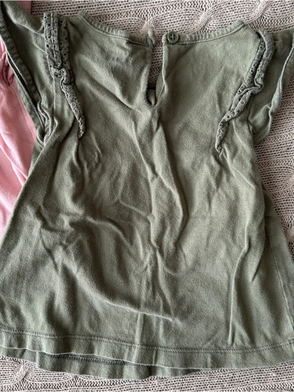 EUC Carter's 4pc Mix’n’Match Bundle, Olive Green & Pink Eyelet & Stripes, 24 Mo